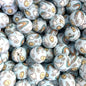 50pcs 15mm Rainbow Clouds Flower Print Silicone Beads