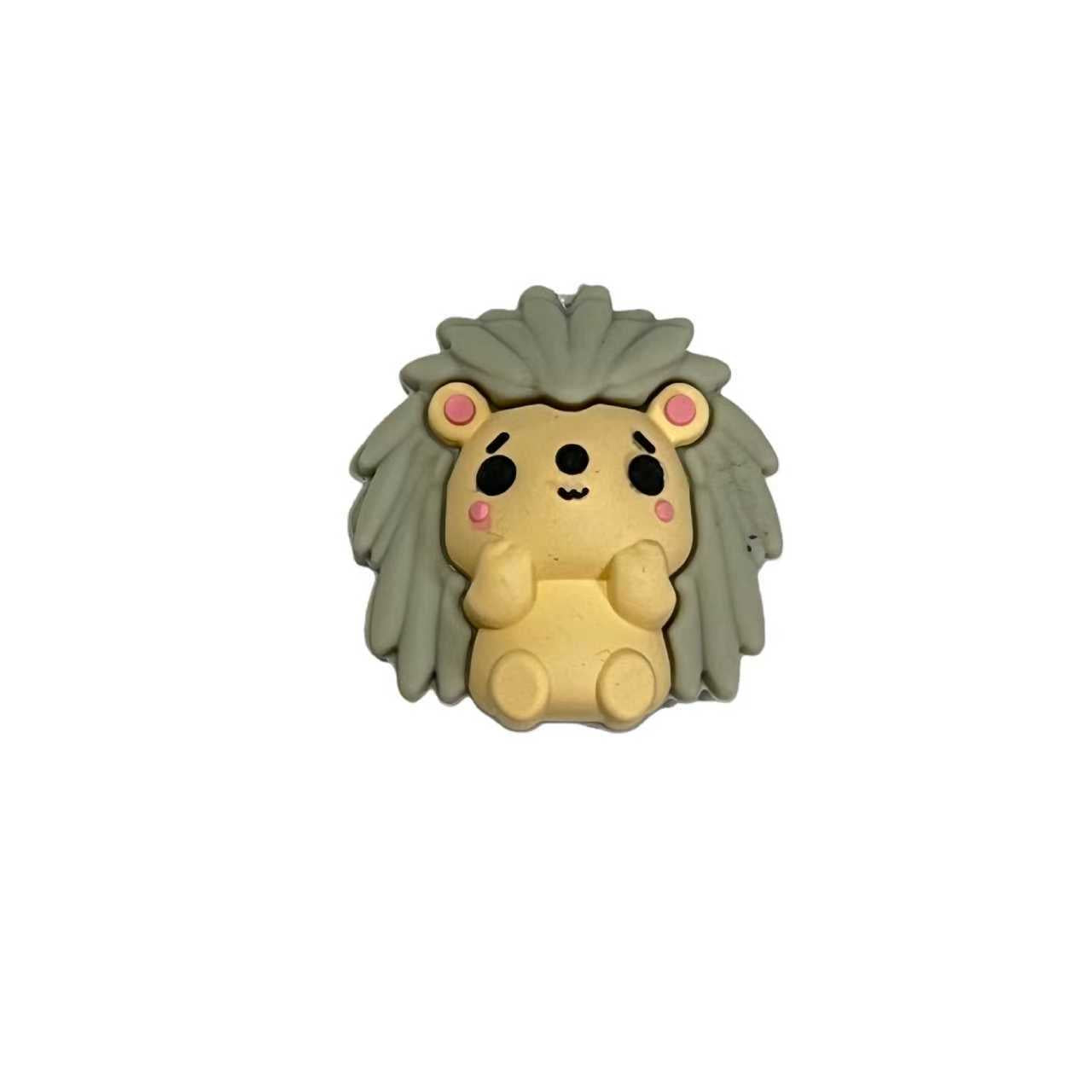 20Pcs Silicone 3D Focal Beads Cute Hedgehog Sitting Pose 2