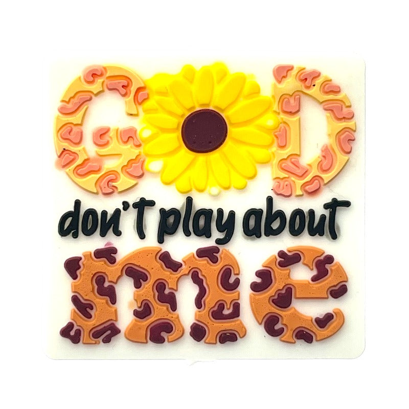 20pcs Silicone Focal Beads Don t Play About Me Leopard Print Flower