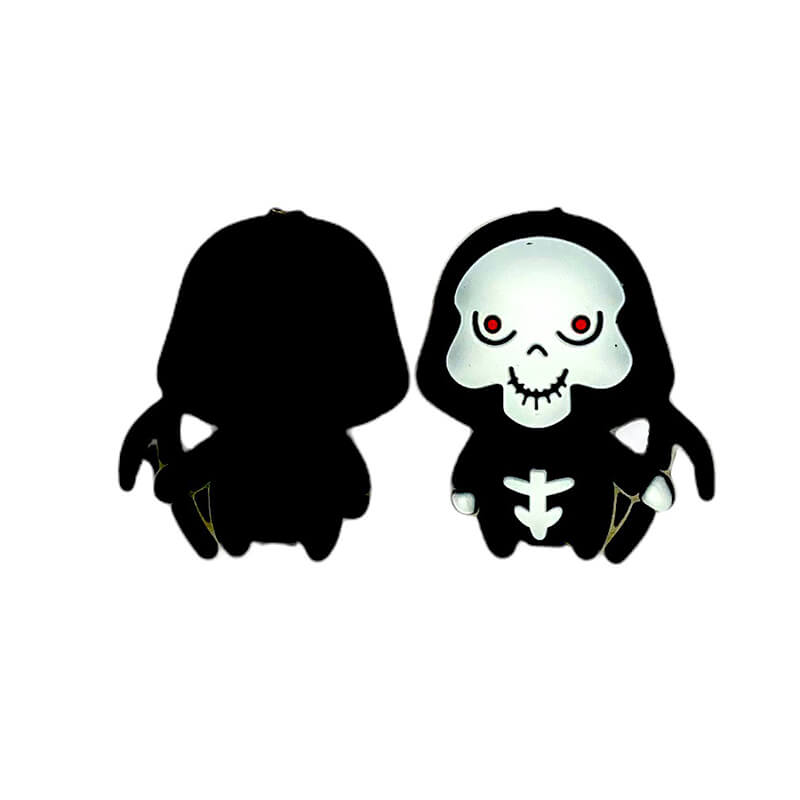Silicone 3D Focal Beads Grim Halloween Skeleton with Scythe