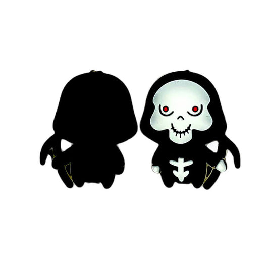 Silicone 3D Focal Beads Grim Halloween Skeleton with Scythe