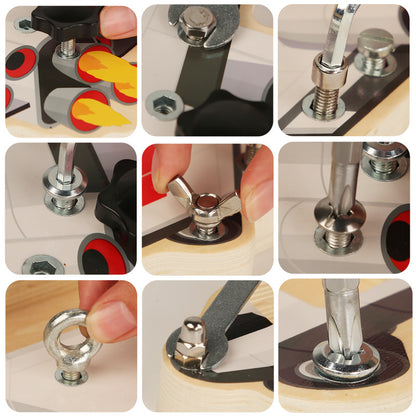 Wooden Montessori Toys Simulation Screw Spacecraft for Kids 4