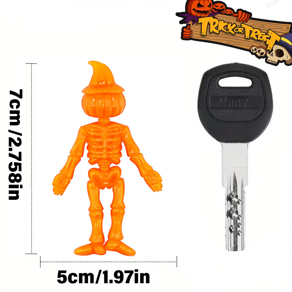 TPR Stretchy Halloween Skeleton Pumpkin Sensory Fidget Toy 4