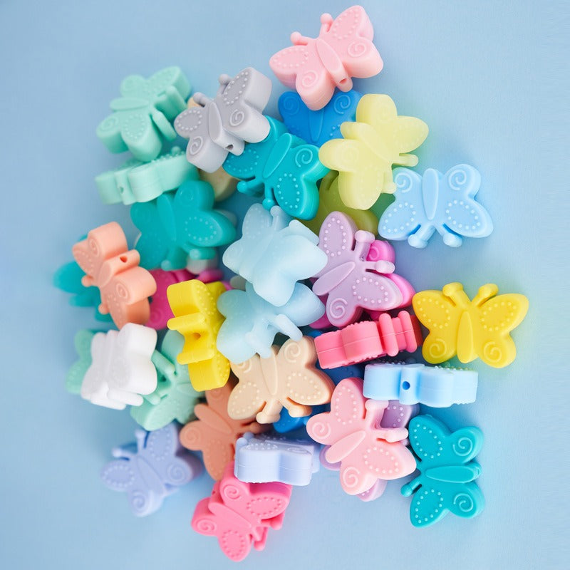 20pcs Silicone Focal Beads Butterfly Side Profile 5