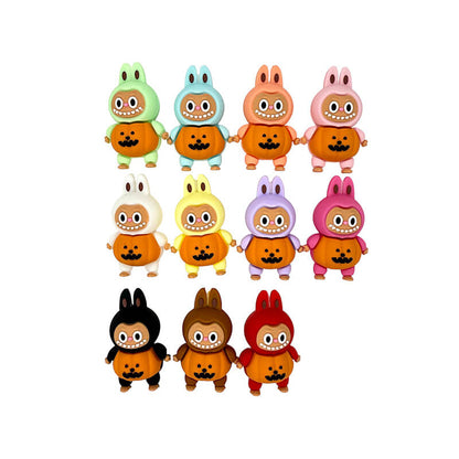 20Pcs Silicone 3D Focal Beads Bunny Costume Figure Holding Hands