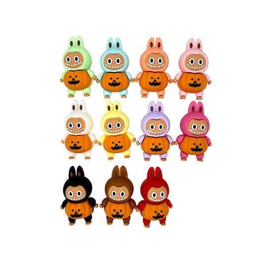 20Pcs Silicone 3D Focal Beads Bunny Costume Figure Holding Hands