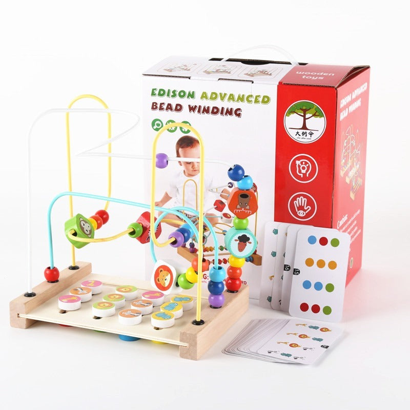 Wooden Bead Maze Puzzle Educational Toy for Kids 3