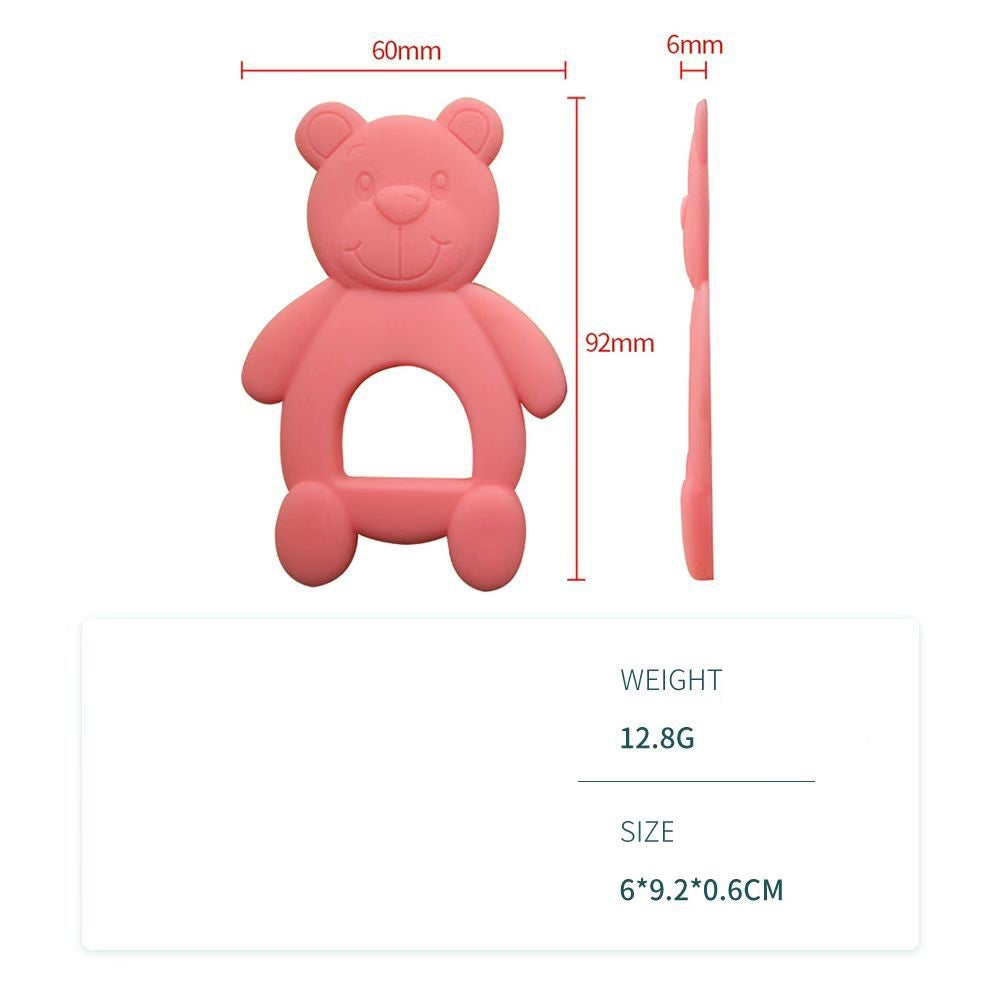 Silicone Bear Shaped Baby Teething Toy 9.2x6x0.6cm 3