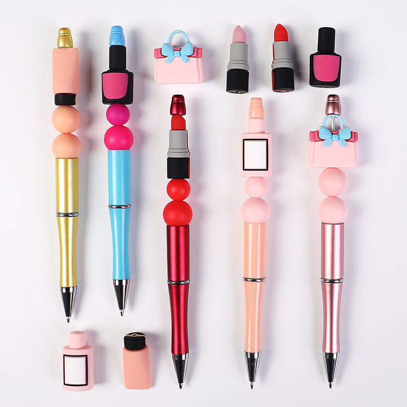 20pcs Silicone 3D Focal Beads Cosmetics Set Bow Bag and Lipstick Detail 7