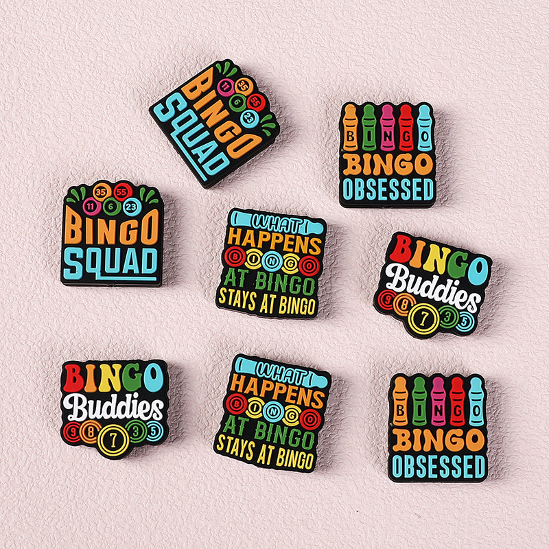 Silicone 3D Focal Beads Bingo Game Team with Number Detail 6