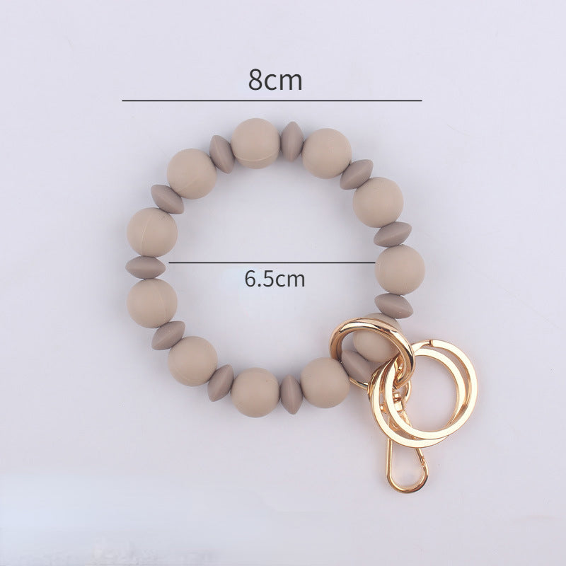 Spacer Beads Silicone Bead Wristlet Keychain 5