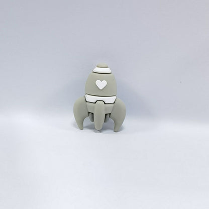 20Pcs Silicone 3D Focal Beads Color Love Rocket with Heart Detail 6