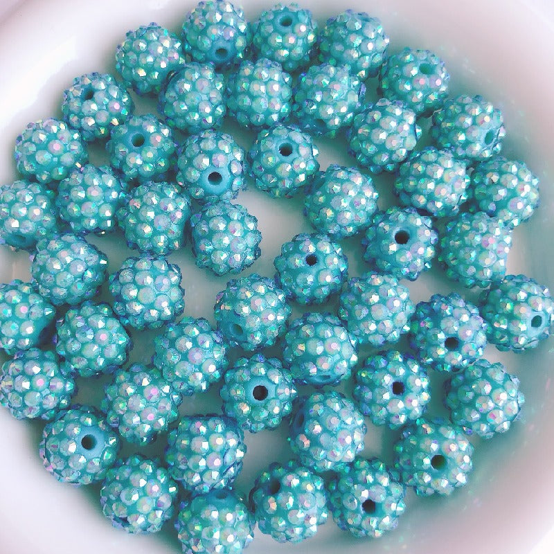 50pcs 14mm Rhinestone Beads Sparkling Decorative Beads 17