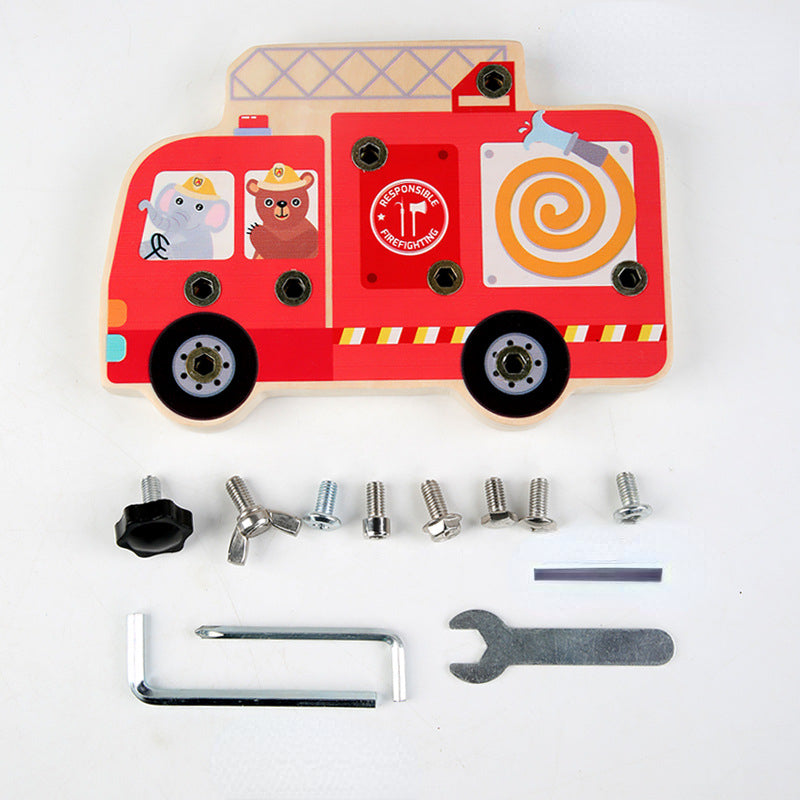 Wooden Montessori Toys Simulation Screw Spacecraft for Kids 6