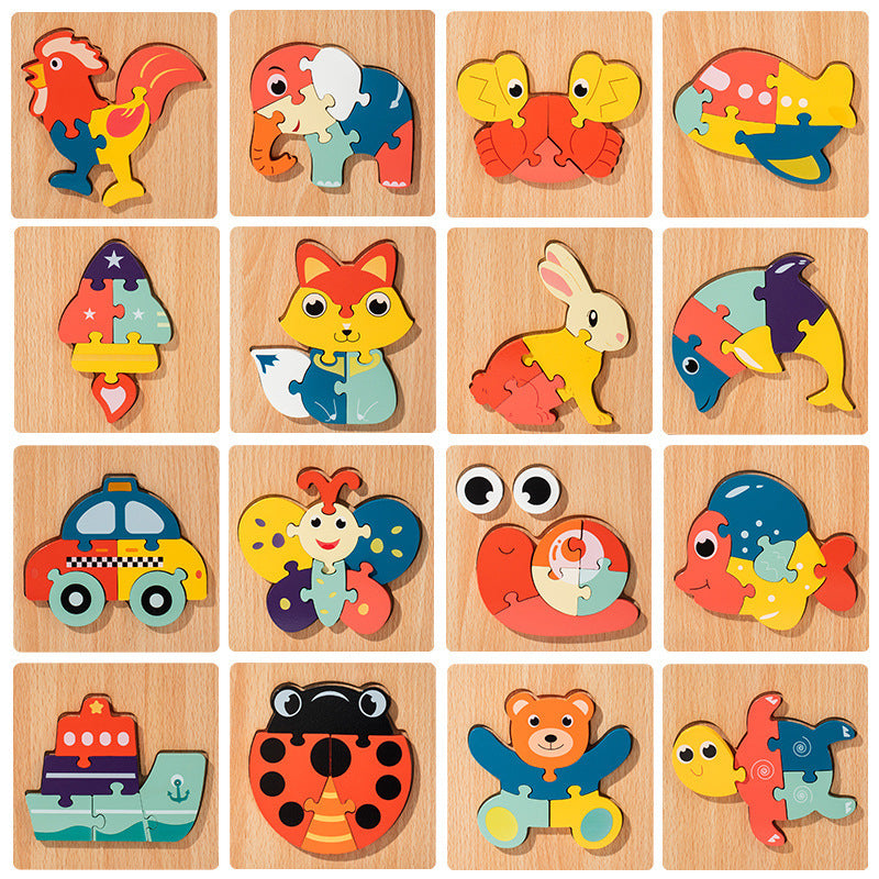 Animal Wooden Puzzle 3D Educational Toy for Kids 2