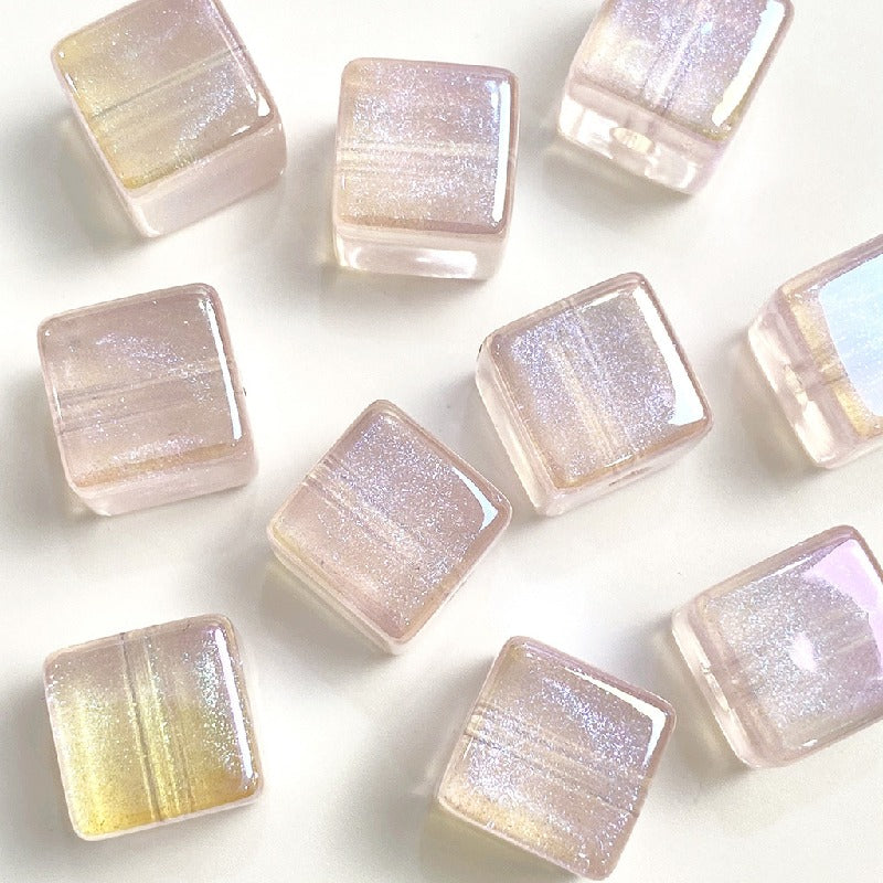 50pcs 14mm Colorful UV Finish Cube Acrylic Beads Jewelry Making 6
