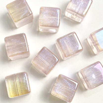 50pcs 14mm Colorful UV Finish Cube Acrylic Beads Jewelry Making 6