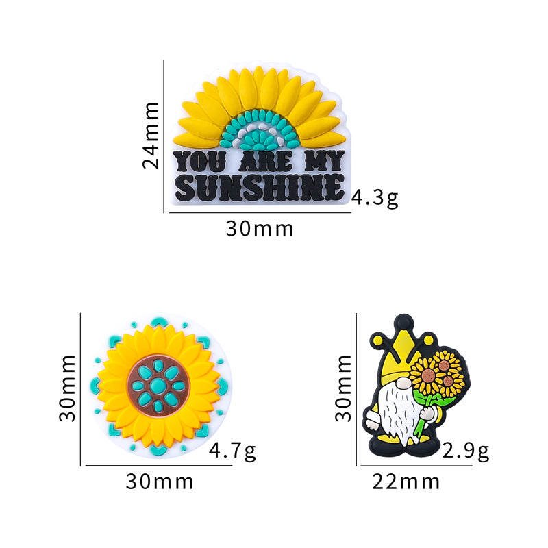 20pcs Silicone Focal Beads Daisy Variety Set You Are My Sunshine Text 5