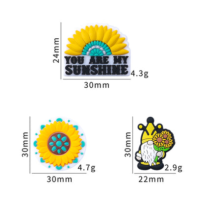 20pcs Silicone Focal Beads Daisy Variety Set You Are My Sunshine Text 5