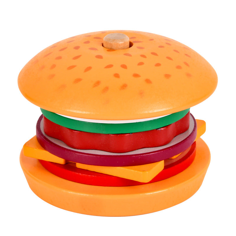 Wooden Burger Sandwich Simulation Montessori Toys for Kids 5