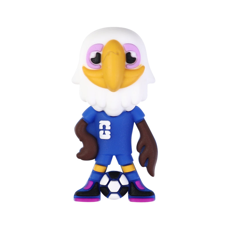 20Pcs Silicone 3D Focal Beads World Cup Mascot Holding Soccer Ball 10