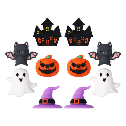 20Pcs Silicone 3D Focal Beads Halloween Theme Bat Ghost Haunted House