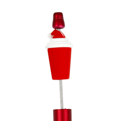 20Pcs Silicone 3D Focal Beads Christmas Cup With Santa Hat 2