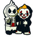 20pcs Silicone Focal Beads Halloween Clown and Skull Duo Design