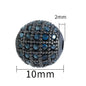 30pcs Fancy Zirconia Paved Brass Round Beads 13