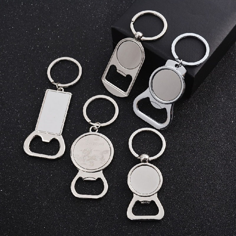 Metal Bottle Opener Sublimation Keychain Zinc Alloy Design