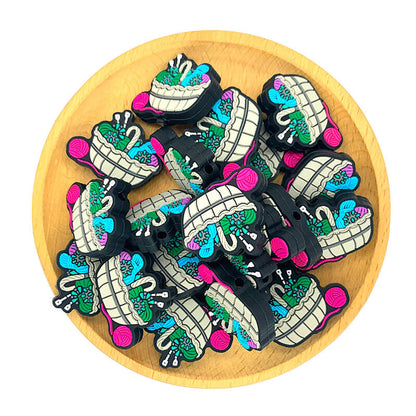 Silicone Focal Beads Western Turquoise Yarn Basket Design 2