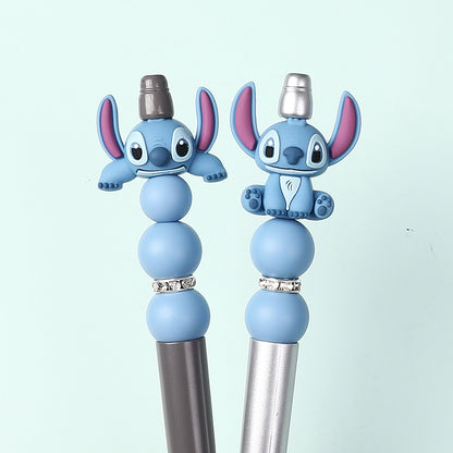 20Pcs Silicone 3D Focal Beads Blue Alien Character Large Ears Half-Lying Posture 7