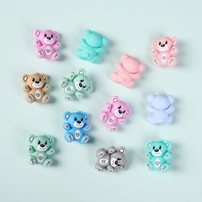 Silicone 3D Focal Beads Hug Bear Sitting Pose 6