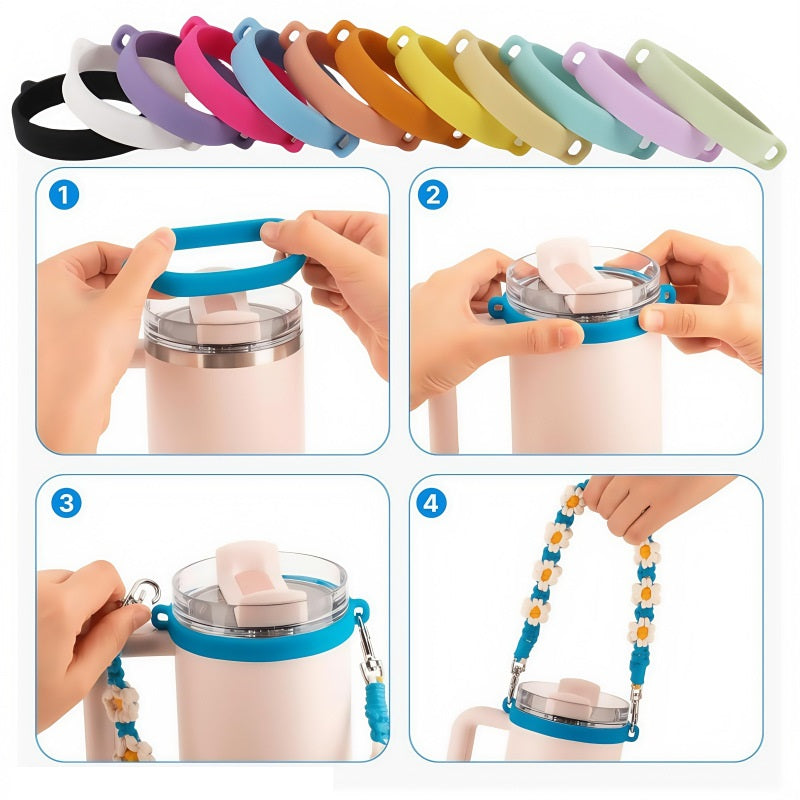 10Pcs Silicone Tumbler Chain Holder