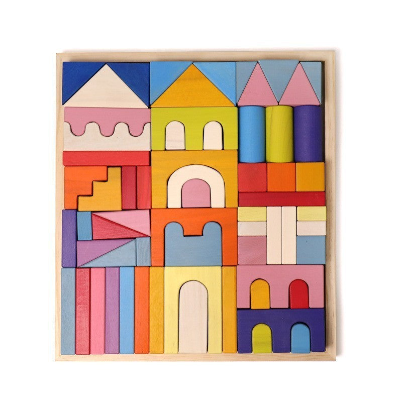 Wooden Building Blocks Football Pitch Educational Toy 4