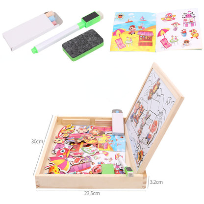 Wooden Magnetic Animal Double-Sided Drawing Board Montessori Toys 5