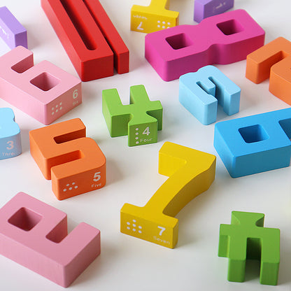 Wooden Building Blocks Montessori Toys Educational Number Set 3