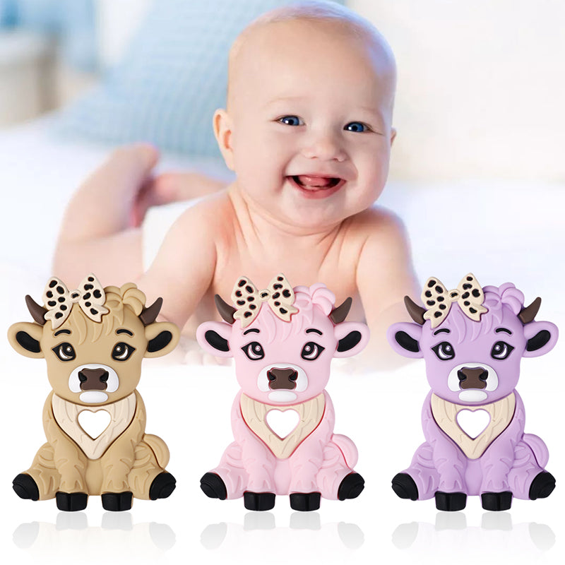 Silicone Highland Cow Teething Toy for Baby 13