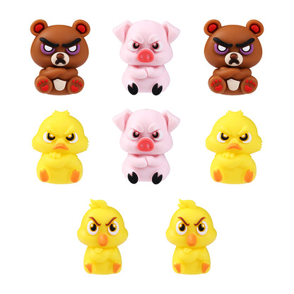 Silicone 3D Focal Beads Angry Animal Front Facing 9