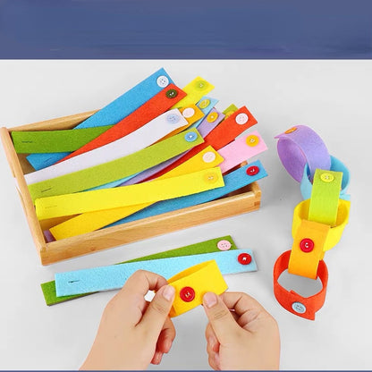 Felt Montessori Toys Button Bracelet Fine Motor Skills 21x3cm 2