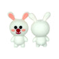 20Pcs Silicone 3D Focal Beads White Long Eared Rabbit Front Facing