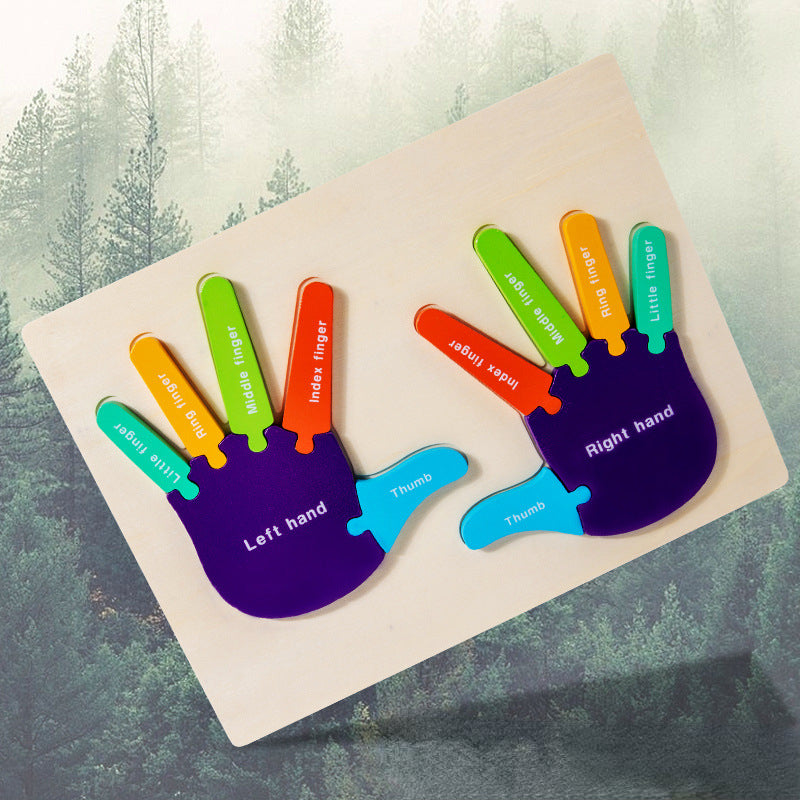 Wooden Hand Foot Puzzle Montessori Toys Educational Toy 29.8cm x 22.3cm 4