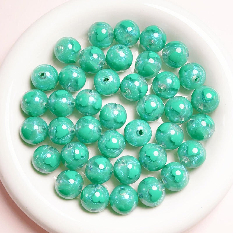 10pcs 16mm Candy Heart Acrylic Beads DIY Bracelet Making 18