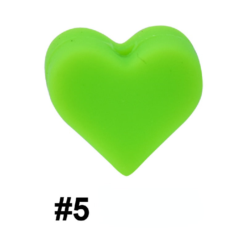 50pcs 14mm Heart Silicone Beads Colorful Diy Teether Accessories 9