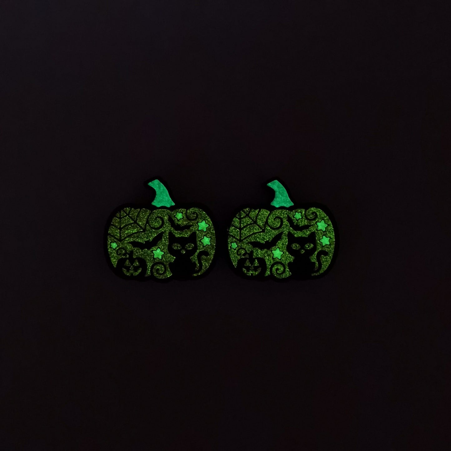 20Pcs Silicone Focal Beads Halloween Pumpkin Cat Bat Web Design 2