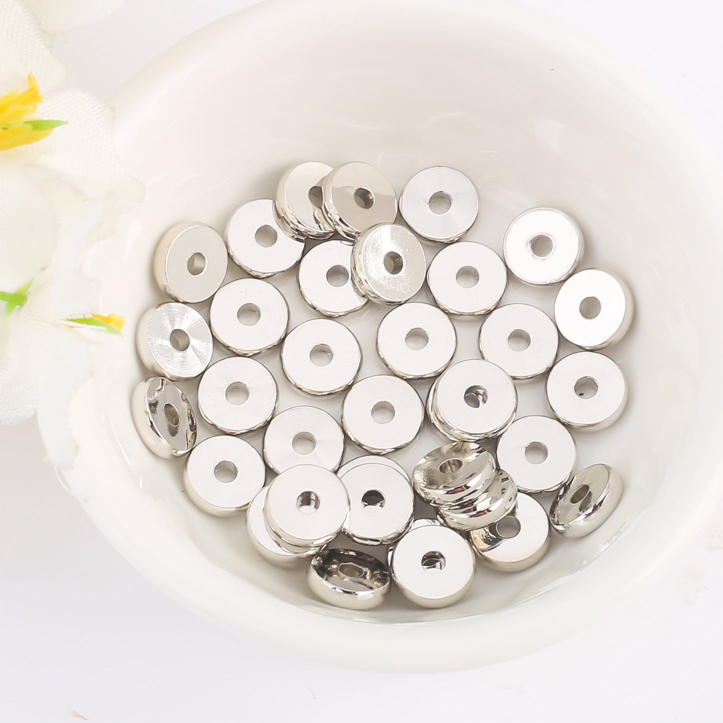 100pcs Disc Shape Brass Spacer Beads 9