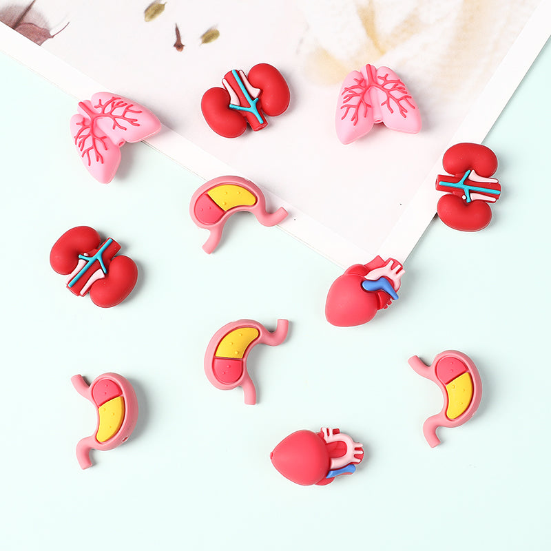 20Pcs Silicone 3D Focal Beads Cartoon Organs Detailed Design 6