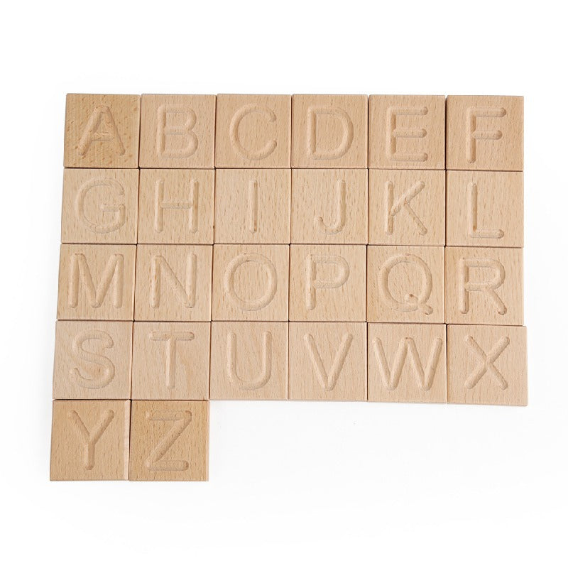 Wooden Montessori Toys Letter Card Slot Building Blocks Educational Toy 5