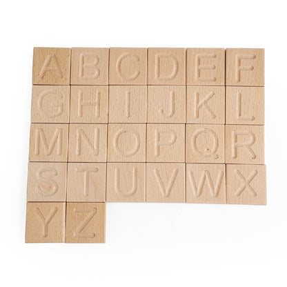 Wooden Montessori Toys Letter Card Slot Building Blocks Educational Toy 5