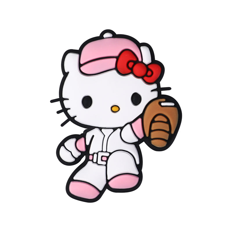 20Pcs Silicone Focal Beads White Cat No Mouth Red Bow with Accessories 12